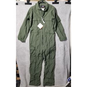 Gibson & Barnes Style FlightSuit Flyers Coveralls‎ Mens Sz 40T NOMEX Sage Green